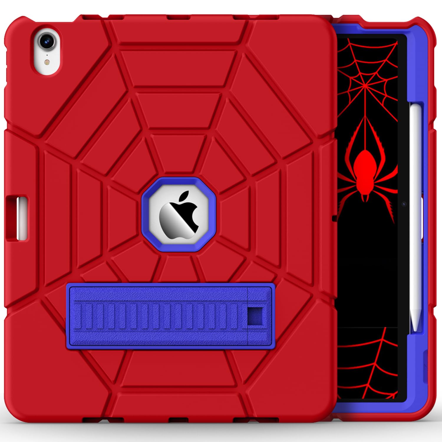 Photo 1 of Grifobes for iPad Air 13 inch (M3/M2) 2025/2024, Heavy Duty Shockproof Rugged Protective Cover with Pencil Holder Built-in Stand for i Pad Air 6th Gen 13" for Kids Boys (Red+Blue)