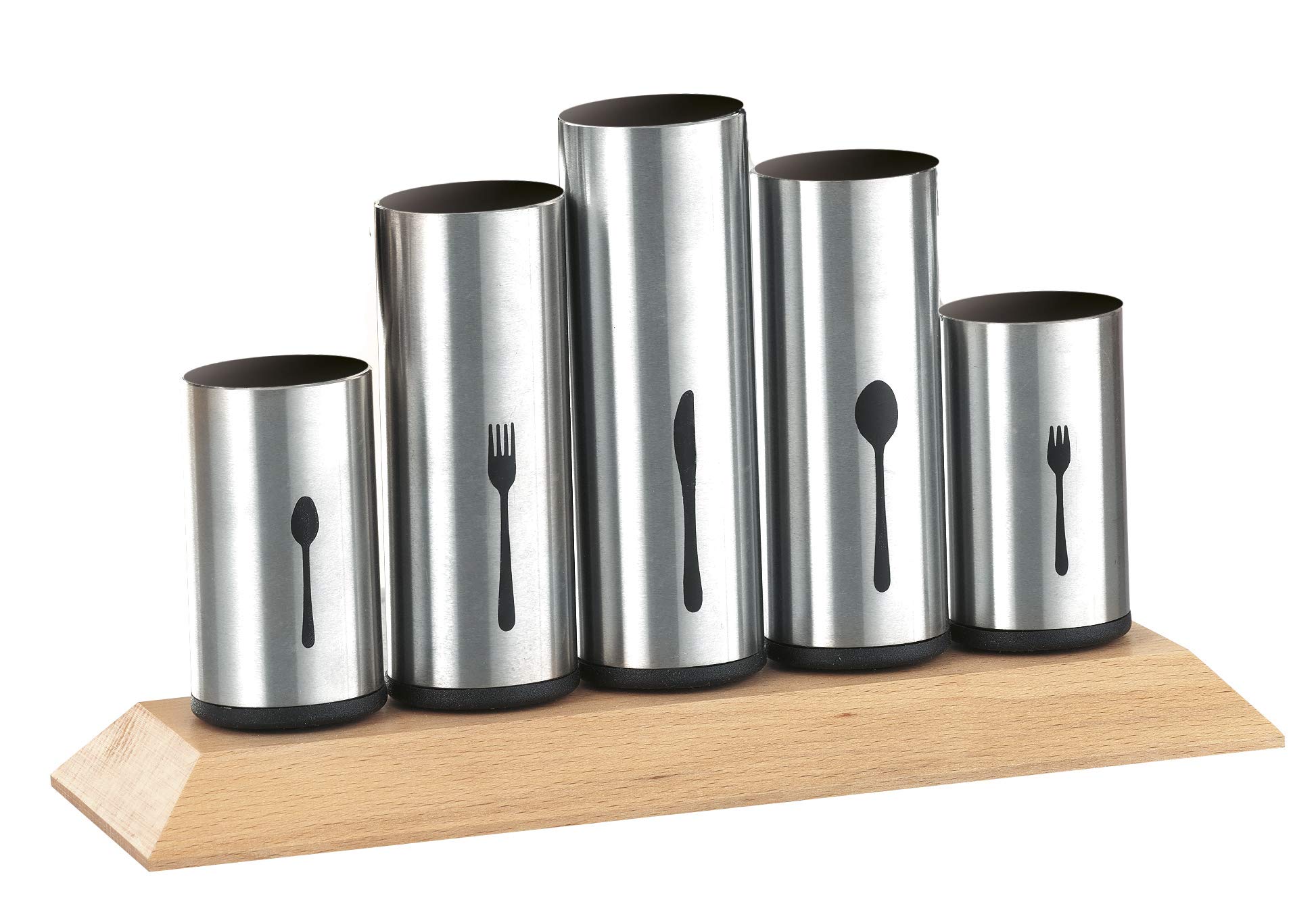 Esmeyer "Pipes Cutlery Holder with 5 Brackets, Silver/Beige