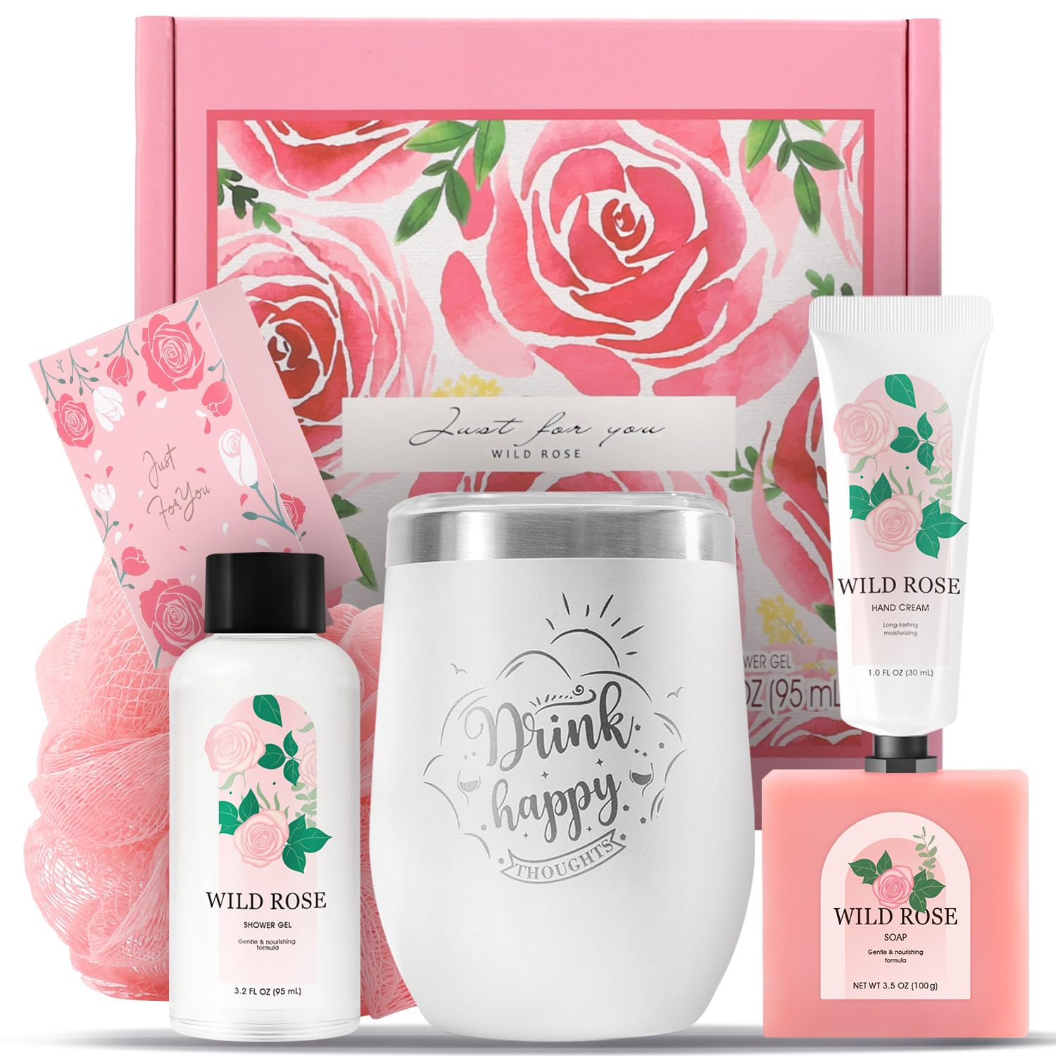 Spa Gifts for Women Bff Love Bath Sets, Rose 6pc Bath and Body Gift Sets, Self Care Gifts, Mothers Day Gifts