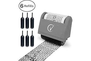 VANTAMO Identity Theft Protection Roller Stamps Wide Kit, Including 6-Pack Refills - Confidential Roller Stamp, Anti Theft, Privacy & Security Stamp, Designed for ID Blackout Security - Classy Gray