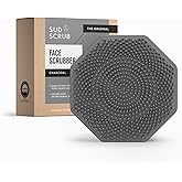 Sud Scrub&reg; Antimicrobial Silicone Face Scrubber, 1 Pack, Gentle Face Exfoliator for Sensitive Skin, Eco Friendly Facial Cleansing Brush, Exfoliating Face Brush for Men and Women (Charcoal)