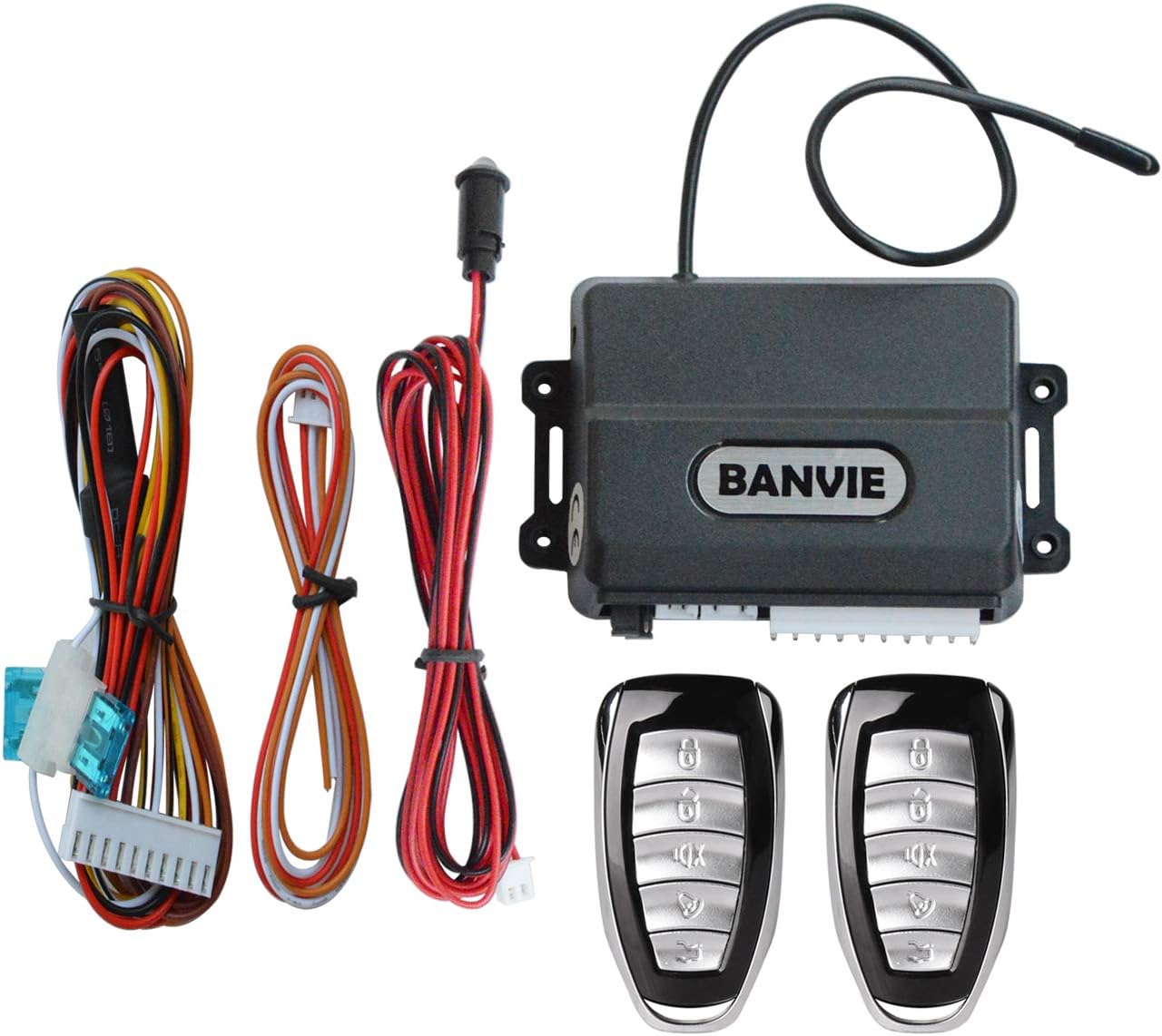 BANVIE Universal Car Remote Central Door Locking Keyless Entry System with Window Closing & Central Lock Auto-Lock After Driving