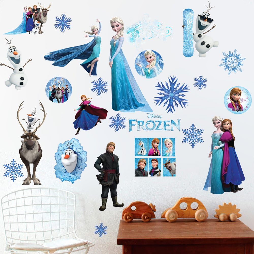 Frozen Wall Stickers for Girls Bedroom with Elsa Anna and Olaf, Multicoloured - Image 4