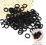 Hanyousheng 100 Pcs Small Elastic Hair Bands Black 2.5 cm Diameter view 4