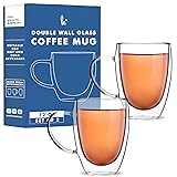 Kitchables Double Walled Glass Coffee Mugs Set of