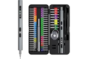 Upgraded 58 in 1 Electric Screwdriver Set, UF-TOOLS Rechargeable Mini Cordless Screwdriver Kit, Precision Repair Tool Kit with 50 Bits, 3 LED Lights, Digital Display, for Watches, Phones, Glasses