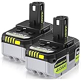 ELECtrysium 2Pack 4AH Replacement for Ryobi 18V ONE + Battery P108 P102 P103 P104 P105 P107 P109 P122 Compatible with Ryobi 18V ONE + Cordless Power Tools