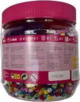 Hama Beads and Pegboards Tub 4000 Beads 3 Pegboards Arts and Crafts Set Pink view 3