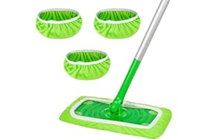 ZEHRAI Reusable 100% Microfiber Mop Pads Compatible with Swiffer Sweeper Mop, Wet and Dry Flat mop Cover, 3 Pack Washable Mop Pads for Surface/Hardwood Floor Cleaning (Mop is Not Included)