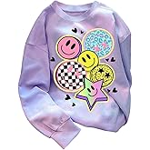 SweatyRocks Girl's Smile Graphic Long Sleeve Sweatshirts Casual Crew Neck Loose Pullover Tops