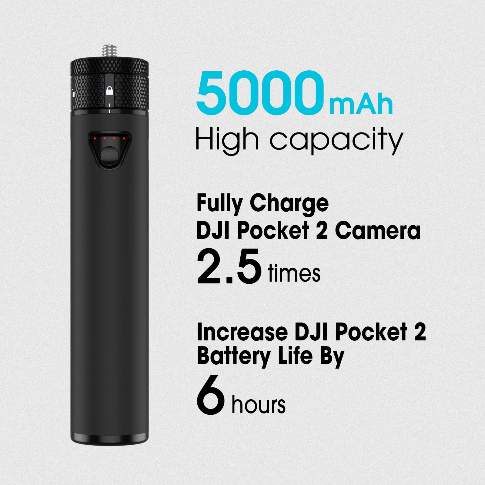 Charging Stick for DJI OSMO Pocket, 5000mah Power Charger Compatible with DJI Osmo Pocket 2/Osmo Pocket 1,Power Stick with Phone Holder for Osmo Pocket Camera Upgrade Version