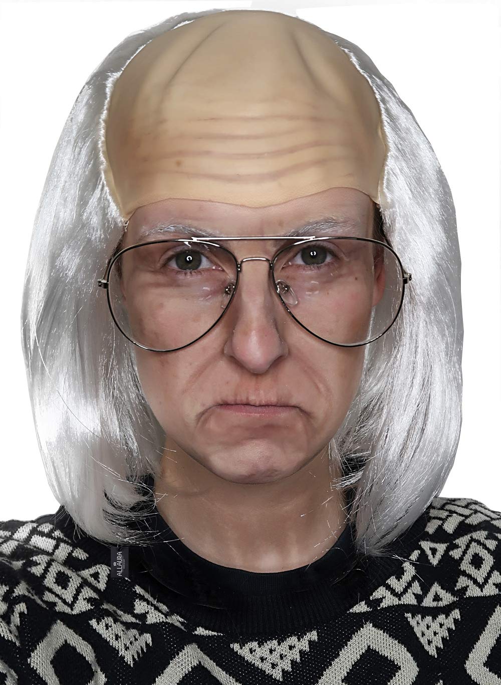 ALLAURA Old Man Costume Albert Bald Wig - White Balding Cap, Franklin Albert - Bald Riff Raff Old Man Wig โ image 1