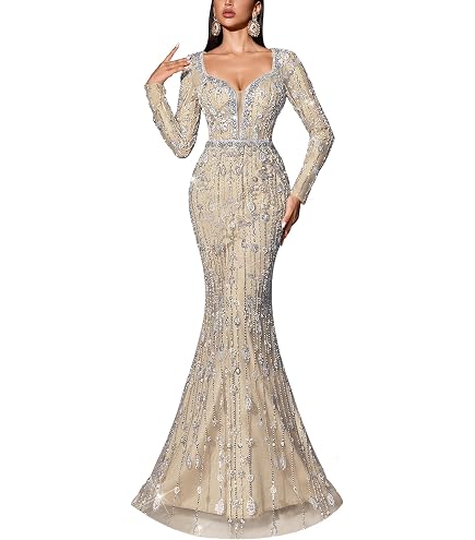 sequin hand beaded long sleeve formal dress reviews Sleeves Prom Dresses 2024 High Neck Satin Glitter High Waist Ball Gown Maxi Dresses Evening Party Gowns with Train Aqua 2 MX555: Clothing, Shoes & Jewelry size:5-6 Years (130cm) ocean inspired dress Designer bridal gowns in