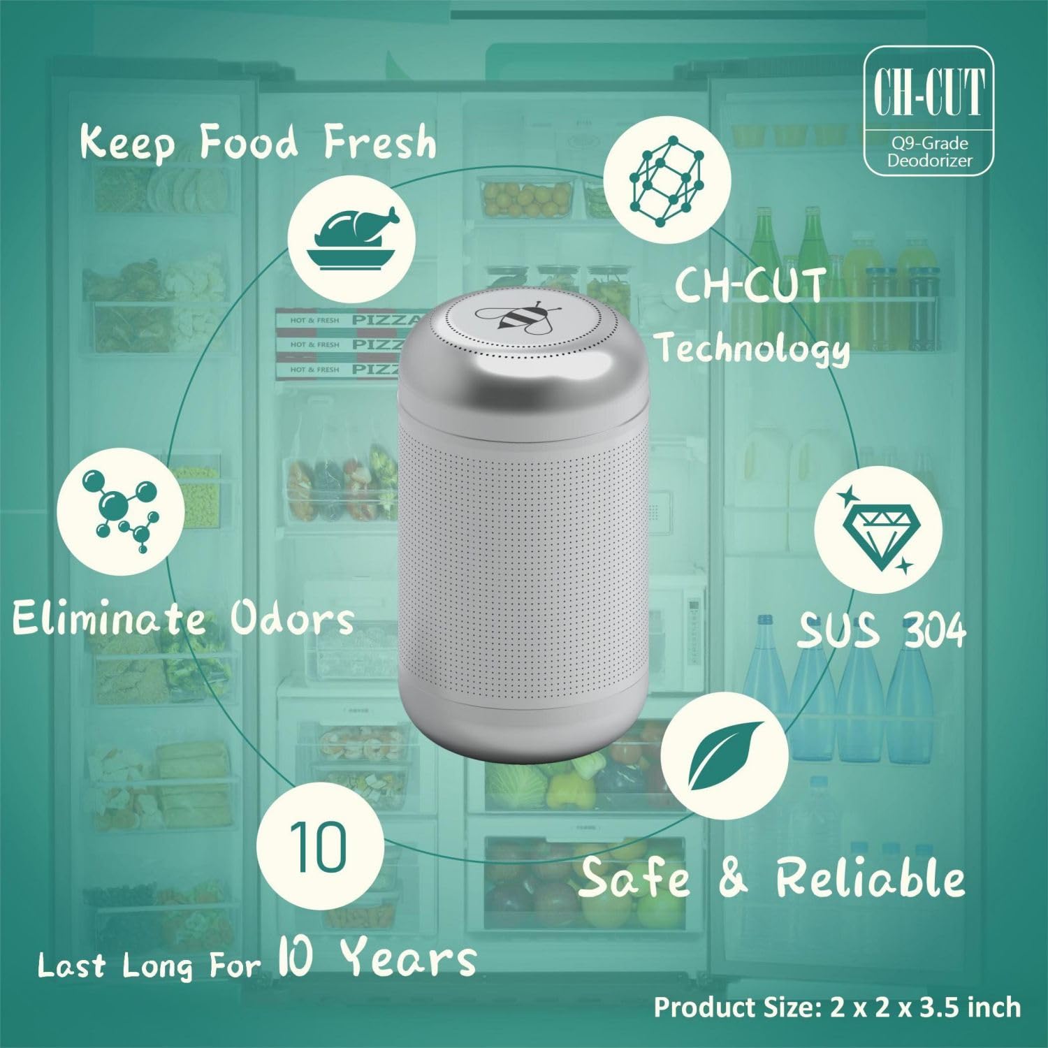Magic Capsule-2025 NEW Upgrade-Refrigerator Deodorizer, Lasts for 10 Years, Odor Eliminator, Fridge Deodorizer, Beats Baking Soda and Bamboo Charcoal Air Purifying Bags