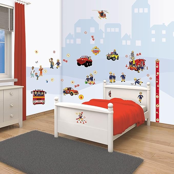 Walltastic Feuerwehrmann Sam Wanddekoration - Wandsticker Tattoo 64 Teile