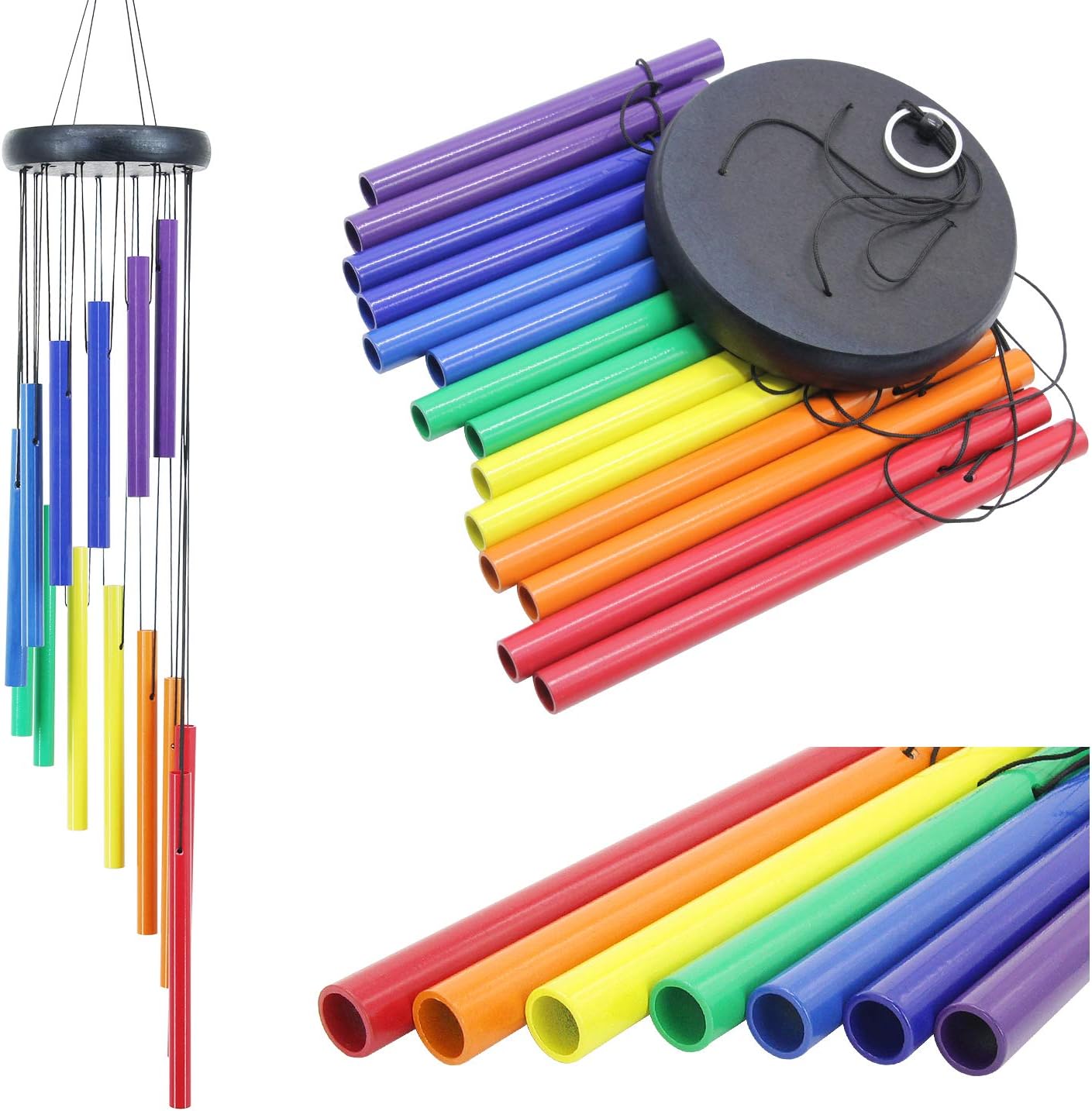 ASTARIN Rainbow Wind Chimes for Outside, 30 Inch Wind Chimes Gifts for Your Friends,Children, Outdoor Wind Chimes with Soothing Sound for Patio, Garden, Home Decoration or Gifts (Rainbow)
