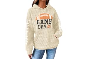 Zylkor Game Day Hooded Sweater Women American Football Graphic Sweatshirts Football Season Casual Sport Pullover Hoodies