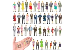 VICDUEKG 50 Pcs Mini People Figurines 1: 50 Scale Miniature People Sitting and Standing Tiny People Model Trains Museum Archi