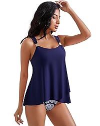 RXRXCOCO Women Tankini Bathing Suits Ruffle High