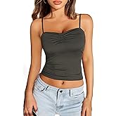 Avidlove Sexy Camisoles Tank Tops for Women Cute Spaghetti Strap Crop Ruched Tube Top