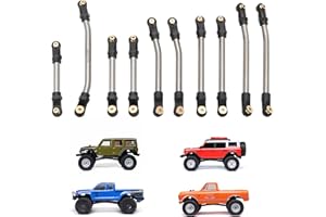 MEUS Racing SCX24 Links Titanium High Clearance Chassis Links & Steering Links Set for Axial SCX24 C10 Bronco Wrangler 1/24 RC Crawler(Titanium Alloy)