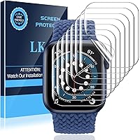 LK 8 Pack Screen Protector for Apple Watch 44MM Series 6, Series 5, Series 4, SE - Max Coverage Bubble-Free Anti-Scratch…