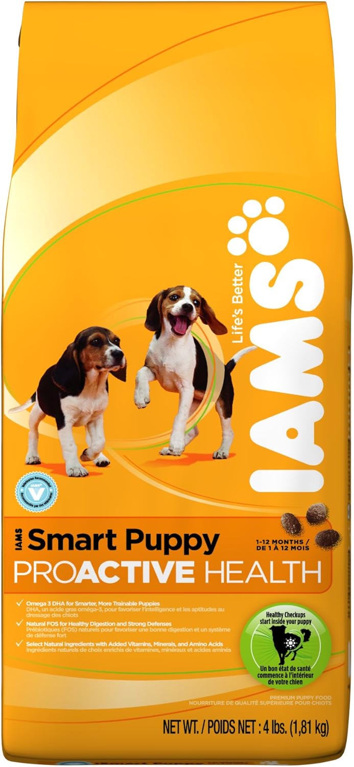 Amazon Com Iams Smart Puppy Original Proactive Health Dry Dog Food 4 Pound Bags Pack Of 5 Pet Supplies