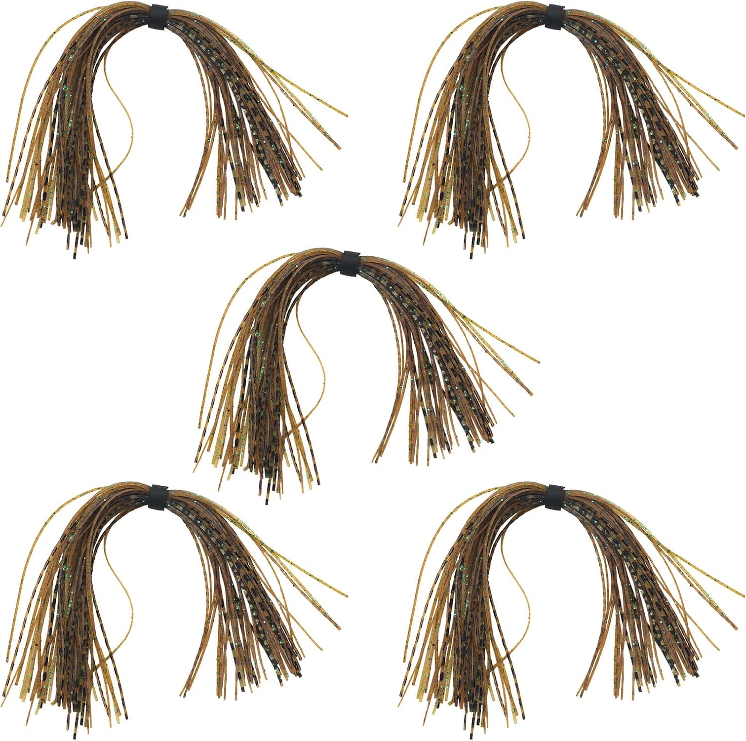 5 Bundles 220 Strands Silicone Jigs Skirts Set Fishing Lure Legs Skirts for Spinnerbaits Buzzbait Fly Tying Materials