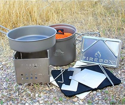 Amazon ファイヤーボックス Firebox Nano ナノチタン クッカーセット バックパックに収まる小さいクッキングセット 小さな焚火で調理可能 ファイヤーボックス Firebox コッへル クッカーセット