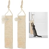 Dansydaisy 2 Pcs Hanging Cat Scratcher, 19.3" x 5.5" Sisal with Ball Toy | Wall Mounted or Door Hanging, Sisal Scratching Surface, Interactive Ball Toy, Furniture Protector, for Indoor Cats &amp; Kittens
