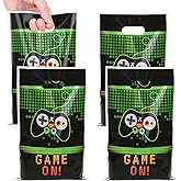 PintreeLand 40PCS Video Games Party Favor Bags, Game On Plastic Goodie Candy Treat Loot Gifts Bags for Video Game Themed Birthday Party Supplies Decoration