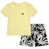 Hurley Baby and Toddler Boys' Soft Basic Cloud Slub T-Shirt and Shorts 2-Piece Outfit Set