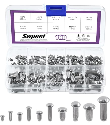Uxcell 3mm X 10mm Solid Copper Rivets – Flat Head Shaft Bolts, Gold Tone, 50 Pcs Fasteners - View #10
