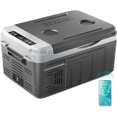 EUHOMY 12QT 12 Volt Refrigerator, Portable Car Fridge with App Control | No Ice Needed, 12V&amp;100-240V,Compressor Cooling, ECO/MAX Modes, 3-Level Battery Protection, 45 dB, Camping/RV/Travel Use