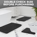 wyewye Microfibre Bath Mat 2cm Thick 40x60cm Black Super Absorbent view 2