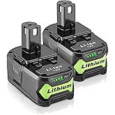 Dutyone 2 Pack 6.5Ah 18V Replacement for Ryobi 18V Battery, Compatible with Ryobi Battery 18V Lithium Ion Battery P102 P103 P