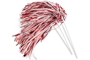 Anderson's Metallic Foil Textured School Spirit Shakers, Cheerleader Pom Poms, Football, Basketball, Homecoming Squad, Team, Party, Dance, Club, Performance, Fan Celebration Pack of 10