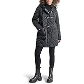 DKNY Women's Hooded Toggle Quilted Coat