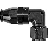 EVIL ENERGY 6AN PTFE Hose End Fitting 90 Degree Black Tight Radius Aluminum for Teflon Hose Only