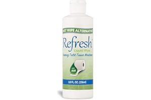 Refresh Liquid Wipe: Toilet Paper Foam Dispenser Refill | Eco-Friendly Flushable Wet Wipe Alternative with Witch Hazel and Aloe | 8 oz Refill