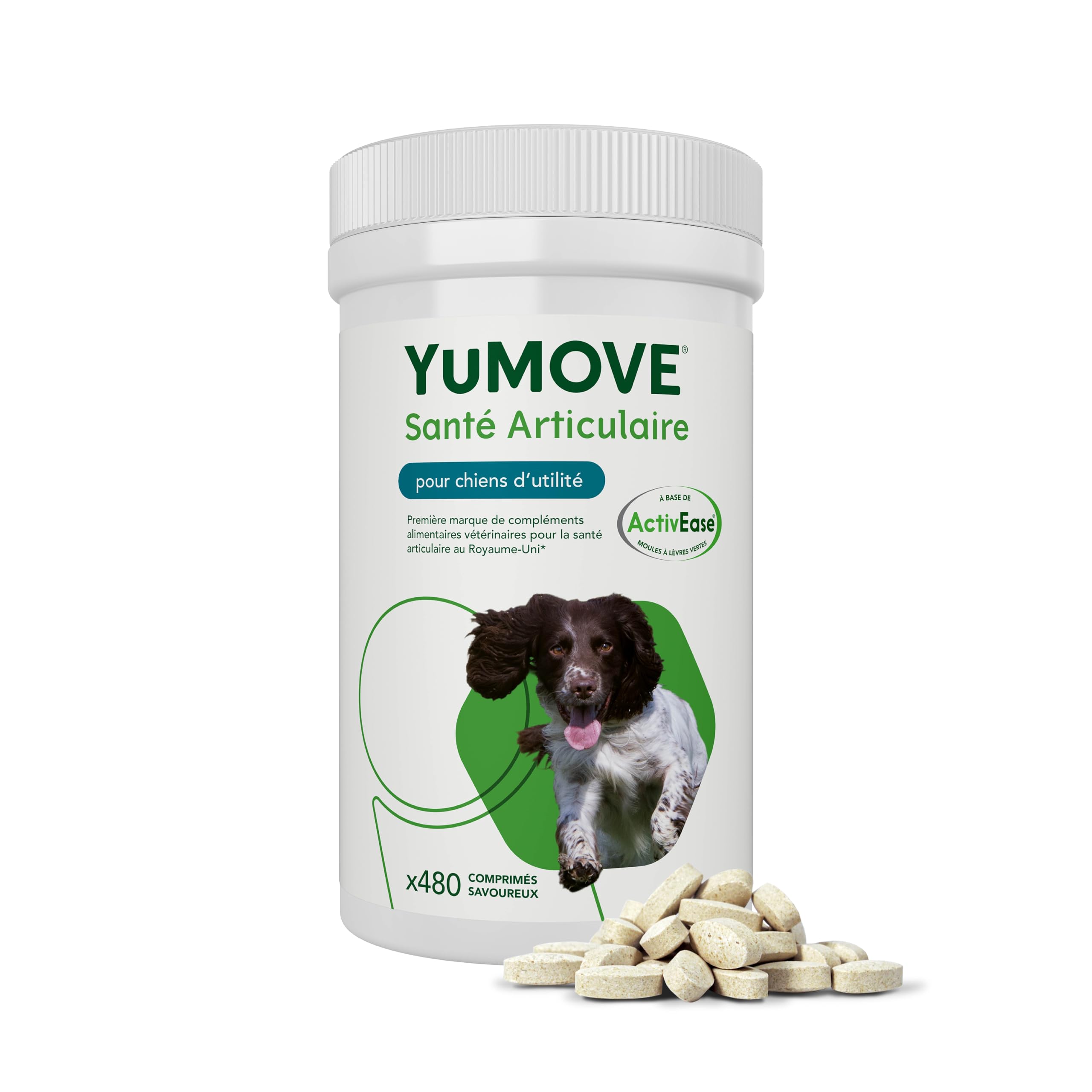 YuMOVE Joint Supplement for Working Dogs, Joint Care, Essential Dog Hip and Joint Aid with Glucosamine, Chondroitin, Green Lipped Mussel, All Ages and Breeds, 480 Tablets