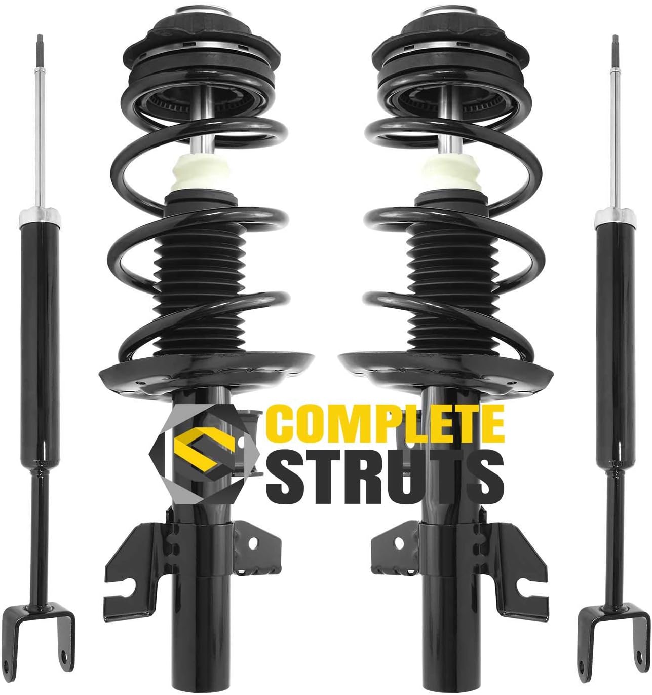 COMPLETESTRUTS - Front Complete Strut Assemblies with Coil Springs and Rear Shock Absorbers Replacement for 2013-2016 Dodge Dart - Set of 4
