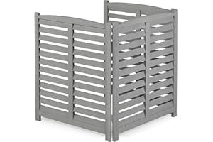 MEDERLO 3-Panel Outdoor Air Conditioner Fence Screen, Outside Wood Privacy Fence, 32" W x 38" H