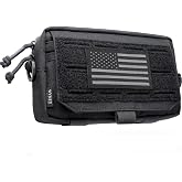 WYNEX Tactical Molle Admin Pouch, EDC Tool Pouch Small | Horizontal Modular, Multi-Purpose Utility Small Tool Bag, Laser Cut Molle Panel, Annexes, Include American Flag
