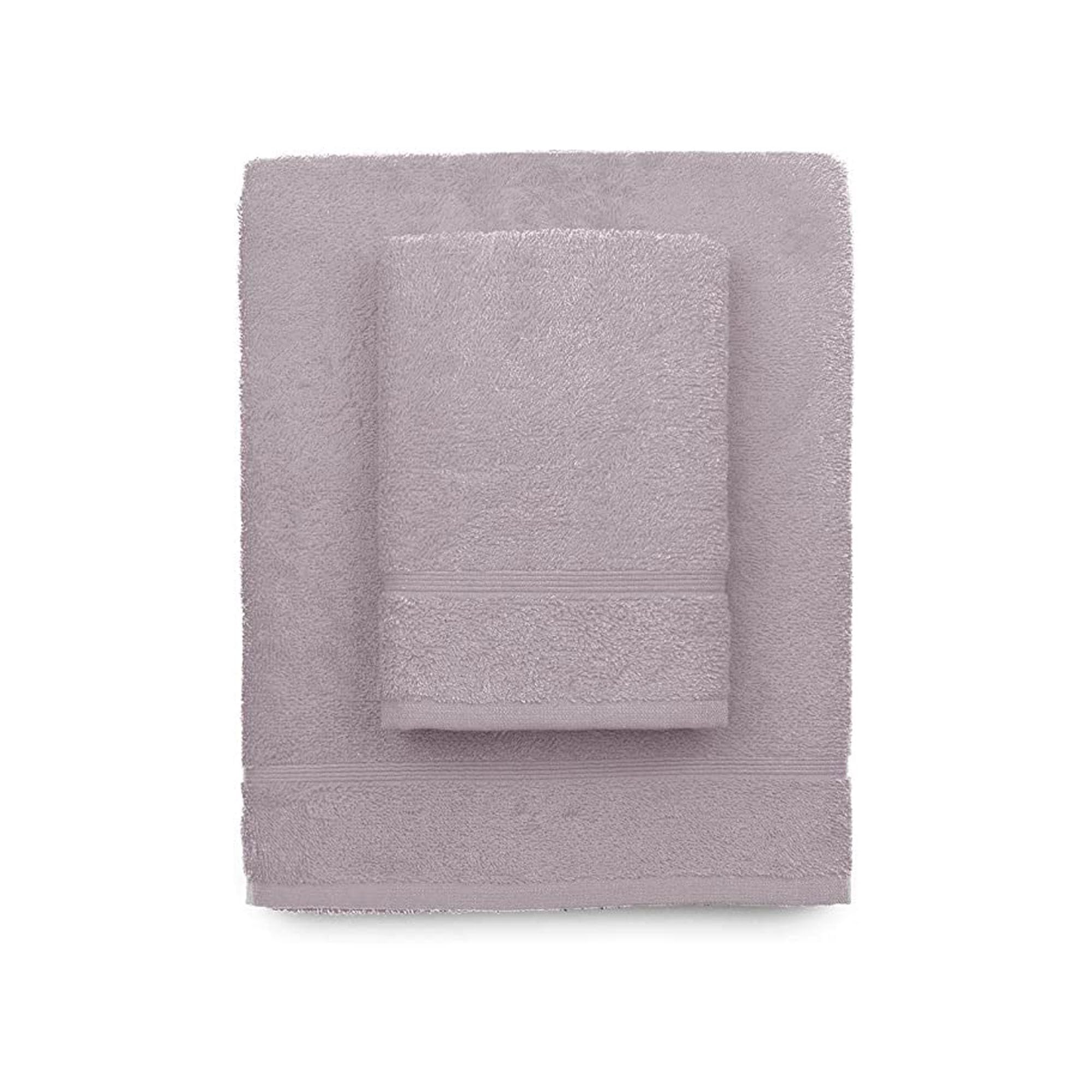 zer0bed, Lilac Bath Towels, Set of 2 Bath Towels, Face Towel, Bidet Towel, Plain Colour, Lilac, 100% Cotton, Set of 2
