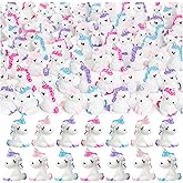 LHSYFBZ 48Pcs Mini Resin Unicorn, Miniature Unicorn Figurines, Mini Resin Animals to Hide for Garden Landscape Aquarium Dollhouse Birthday Party Room Crafts Decor