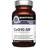 Quality of Life Powerful CoQ10 Sustained Released MicroActive Supplement for Enhanced Absorption, 100 mg of Per Capsule Supports Immune, Energy - 60 Vegetable Capsules