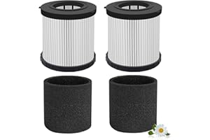 Nerans 2 Pack DCV5801H Filter with 2 Foam Sleeves, Washable Replacement for DeWalt 20V DCV580/DCV581H Wet Dry Vacuums