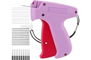BUSHIBU Stitch Gun for Clothes, Price Tagging Gun for Clothing, Micro Fabric Quick Clothing Fixer with 10 Needles & 1000 Pcs Barb Fasteners for Retail Garment Label(Pink)