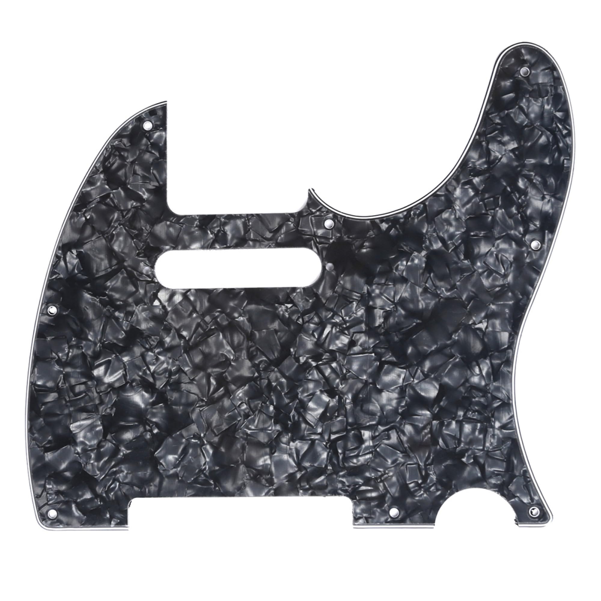 Musiclily 8 Hole Tele Pickguard Scratch Plate for Fender USA/Mexican Standard Telecaster Modern Style Electric Guitar, 4Ply Black Pearl — image 1